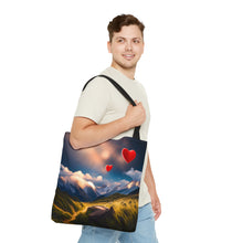 Load image into Gallery viewer, Mountain Red Skies Series #1 Tote Bag AI Artwork 100% Polyester