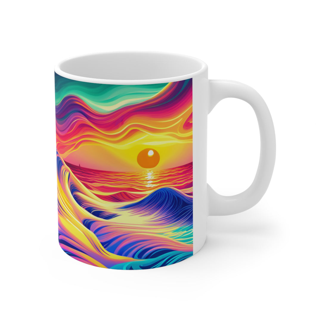 Pastel Sea-life Sunset #2 Ceramic Mug 11oz mug AI-Generated Artwork