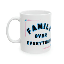 Load image into Gallery viewer, Family Over Everything Blue Frame 11oz Ceramic Mug AI Design Tableware
