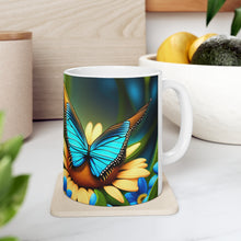 Load image into Gallery viewer, December Blue Topaz Birth Month Colors Fairies & Butterflies #3 Mug 11oz mug AI-Generated Artwork