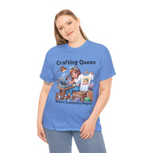 Load image into Gallery viewer, Crafting Queen: Where Creativity Reigns, T-Shirt Designing Heat Press Cotton