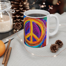 Load image into Gallery viewer, Peace Symbol sign Psychedelics Mix #1 Mug 11oz mug AI-Generated Artwork