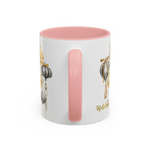 Load image into Gallery viewer, Coffee Mug - Happy Holidays Gold & Black Ornament Reindeer