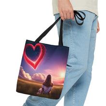 Load image into Gallery viewer, Kisses from Heaven Red Heart in Sky Tote Bag AI 100% Polyester #6