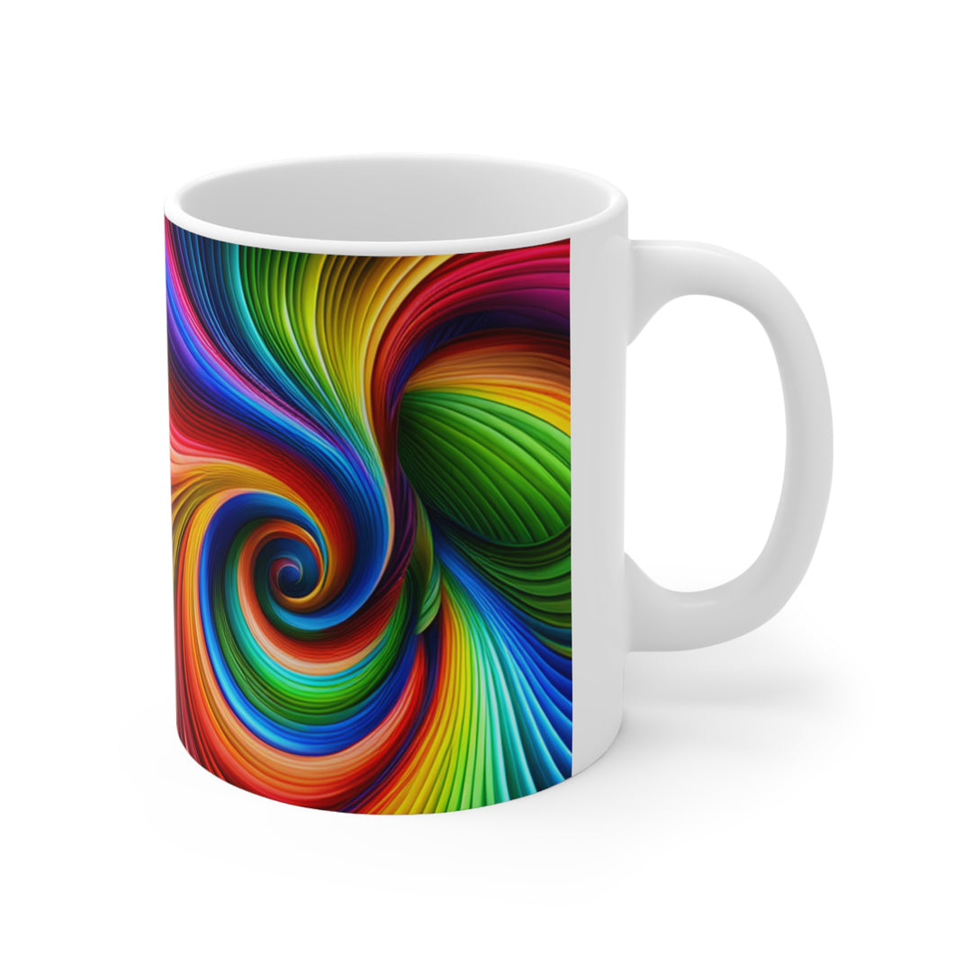 Bright Rainbow Swirls in Motion #4 Mug 11oz mug AI-Generated Artwork