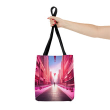 Load image into Gallery viewer, Love in the Air the Pink Heart Series #7 Tote Bag AI Artwork 100% Polyester
