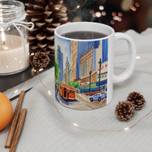 Load image into Gallery viewer, At the Cafe Chicago Magnificent Mile #23 Mug 11oz mug AI-Generated Artwork