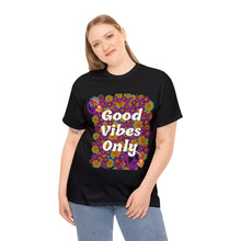 Load image into Gallery viewer, Good Vibes Only Flower Power Unisex 100% Cotton Short Sleeve T-shirt