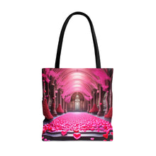 Load image into Gallery viewer, Cathedral of Love filled with Pink Heart Series Tote Bag AI Artwork 100% Polyester #8