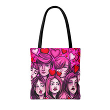 Load image into Gallery viewer, Faces of Love the Pink Heart Series #16 Tote Bag AI Artwork 100% Polyester