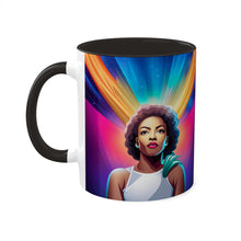 Load image into Gallery viewer, Colors of Africa Pop Art Colorful #13 AI 11oz Black Accent Coffee Mug
