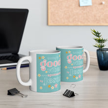 Load image into Gallery viewer, Today's Good Vibes are Sponsored by Jesus 11oz/15oz Ceramic Coffee Mug