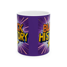 Load image into Gallery viewer, Colors of Africa Pop Art Black History Colorful Purple AI 11oz Coffee Mug White Background
