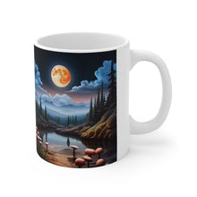 Load image into Gallery viewer, Lunar Moon Scene Toadstools and Lillies #2 Mug 11oz mug AI-Generated Artwork