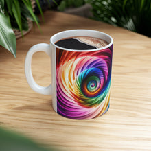 Load image into Gallery viewer, Fusion of Bright Rainbow Swirls in Motion #12 Mug 11oz mug AI-Generated Artwork