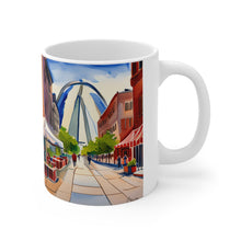 Load image into Gallery viewer, At the Cafe Saint Louis Arch #28 Mug 11oz mug AI-Generated Artwork