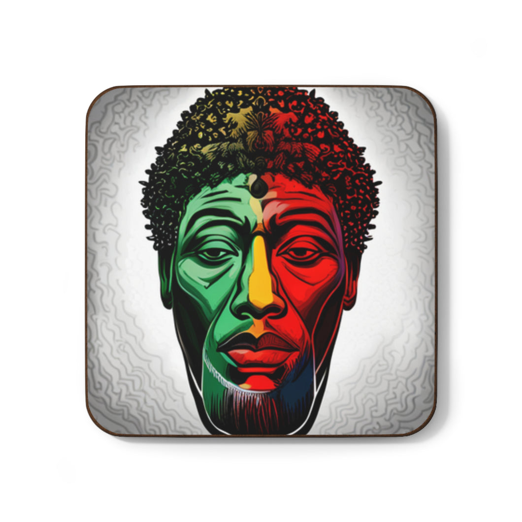 Colorful #7 Colors of Africa Hardboard Back AI-Enhanced Beverage Coasters