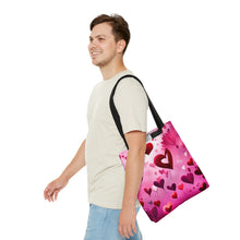 Load image into Gallery viewer, Sky Full of Love the Pink Heart Series #1 Tote Bag AI Artwork 100% Polyester