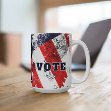 Load image into Gallery viewer, VOTE Election Silhouette, Civic Engagement Straw Ceramic Coffee Mug 15oz