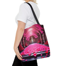 Load image into Gallery viewer, Cathedral of Love filled with Pink Heart Series Tote Bag AI Artwork 100% Polyester #8