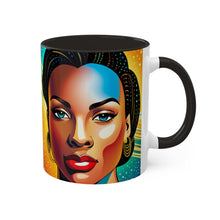 Load image into Gallery viewer, Colors of Africa Pop Art Colorful #14 AI 11oz Black Accent Coffee Mug