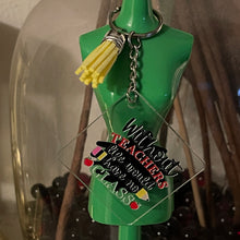 Load image into Gallery viewer, Inspirational & Funny Teacher Acrylic Keychains Durable UV Stickers and Tassel 1.96" Square