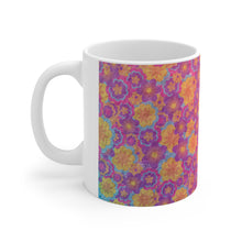 Load image into Gallery viewer, Pink Floral Flowers in Pink & Purple Pattern Ceramic Mug 11oz Design Wrap-a-round