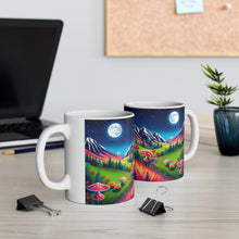 Load image into Gallery viewer, Lunar Full Moon & Mushrooms Fantasy Art #2 Ceramic Mug 11oz AI Generated Artwork