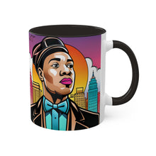 Load image into Gallery viewer, Colors of Africa Pop Art Black Colorful #25 AI 11oz Black Accent Coffee Mug