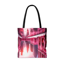 Load image into Gallery viewer, City Line Love the Pink Heart Series #6 Tote Bag AI Artwork 100% Polyester