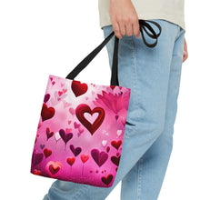Load image into Gallery viewer, Sky Full of Love the Pink Heart Series #1 Tote Bag AI Artwork 100% Polyester
