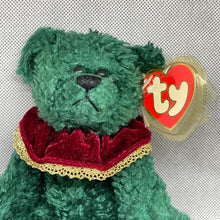 Load image into Gallery viewer, Ty Ty Attic Treasures - Laurel The Bear Plush Happy Holly-days Christmas Green Teddy 8.0"