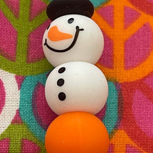 Load image into Gallery viewer, Snowman beaded pen with a Custom Handmade Beaded Pen
