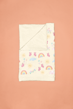 Load image into Gallery viewer, Velveteen Plush Blanket with Rainbows and Butterflies