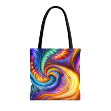 Load image into Gallery viewer, Curves Tye Dye Swirls and Ripples Tote Bag AI Artwork 100% Polyester #1