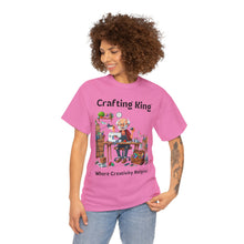 Load image into Gallery viewer, Crafting King: Where Creativity Reigns, Grandpa 100% Cotton Classic Fit T-shirt