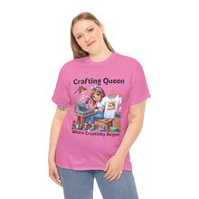Load image into Gallery viewer, Crafting Queen: Where Creativity Reigns, T-Shirt Designing Heat Press Cotton