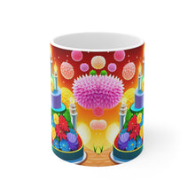 Load image into Gallery viewer, Happy Birthday Rainbow Cake Celebration #29 Ceramic 11oz Mug AI-Generated Artwork