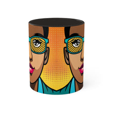 Load image into Gallery viewer, Colors of Africa Pop Art Black History Colorful #18 AI 11oz Black Accent Coffee Mug