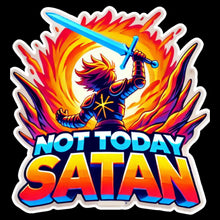 Load image into Gallery viewer, Not Today, Spiritual Warfare, Fight Back, Pray Hard, Faith Colorful Vinyl Stickers 3" - Cute Decorative Adhesive Label Sticker
