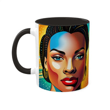 Load image into Gallery viewer, Colors of Africa Pop Art Colorful #14 AI 11oz Black Accent Coffee Mug