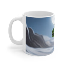 Load image into Gallery viewer, Dinosaur Raptor Rocks Christmas Santa Red Hat Ceramic Mug 11oz #8 Wrap-a-round