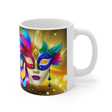 Load image into Gallery viewer, Mardi Gras Mask Ribbon #7 Mug AI-Generated Artwork 11oz mug