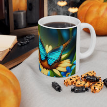 Load image into Gallery viewer, December Blue Topaz Birth Month Colors Fairies & Butterflies #3 Mug 11oz mug AI-Generated Artwork