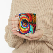 Load image into Gallery viewer, Bright Rainbow Swirls in Motion #1 Mug 11oz mug AI-Generated Artwork