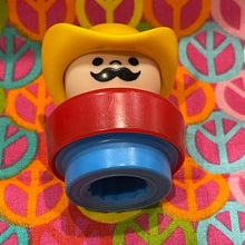 Load image into Gallery viewer, 1990s Fisher Price Chunky Cowboy Figure Yellow Hat #2