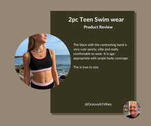 Load image into Gallery viewer, Kxuryueo Girls Teen Swimsuit Bathing Suits Color Block Bikini Set Two Piece Beach Size 15 16