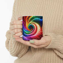Load image into Gallery viewer, Fusion of Bright Rainbow Swirls in Motion #14 Mug 11oz mug AI-Generated Artwork