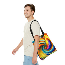 Load image into Gallery viewer, Twist & Turns Tye Dye Swirls and Ripples Tote Bag AI Artwork 100% Polyester #7