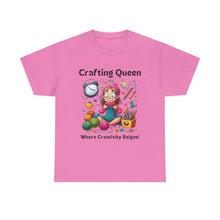Load image into Gallery viewer, Crafting Queen: Where Creativity Reigns, Knitting 100% Cotton Classic T-shirt